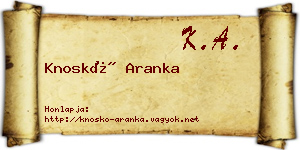Knoskó Aranka névjegykártya